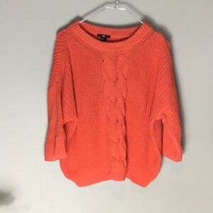 H&M > Orange Chunky Sweater Medium
